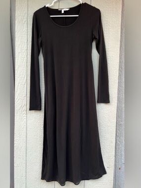 Bcbgeneration maxi long sleeve dress high slit black